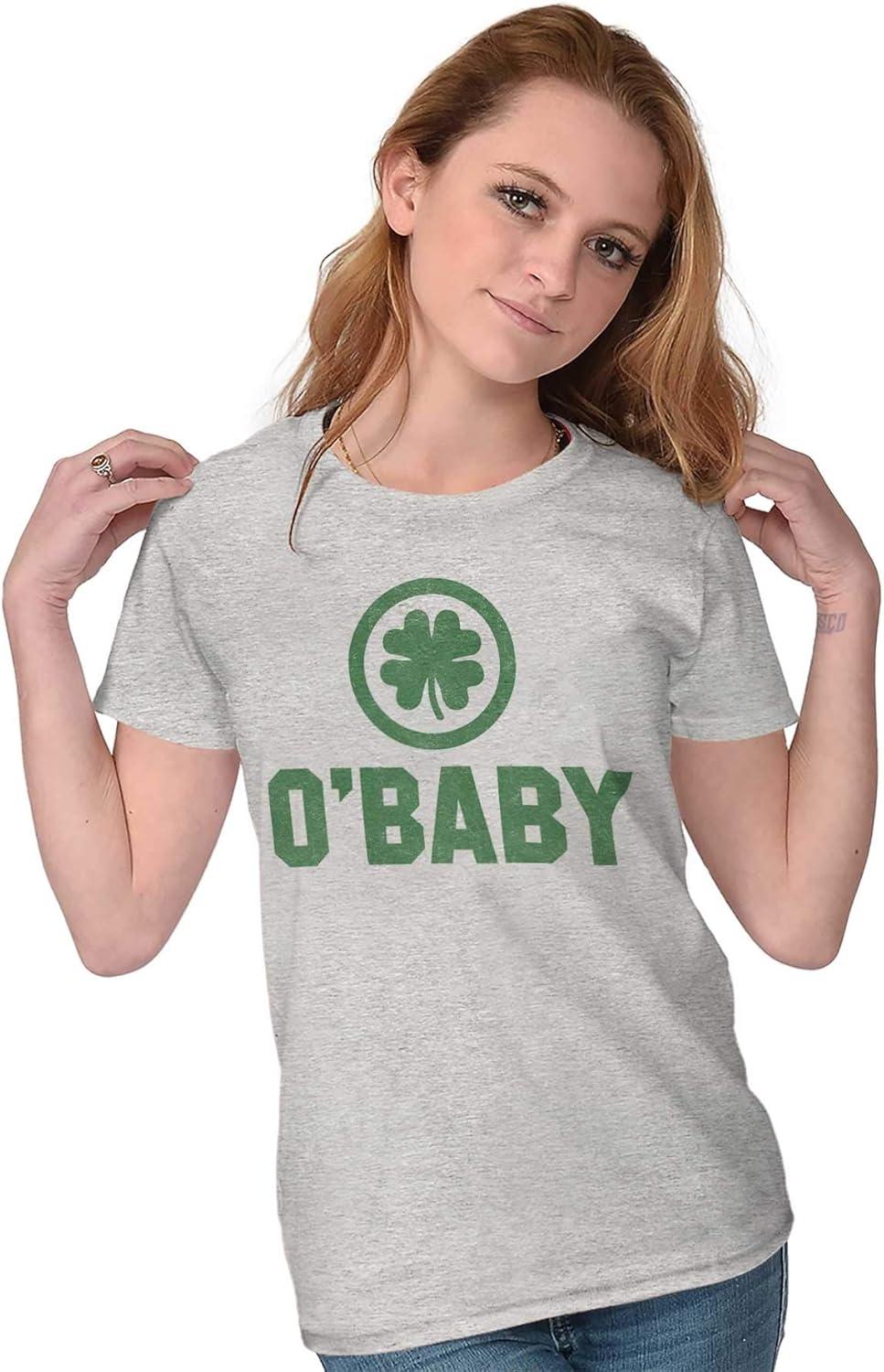 imageSt Patricks Day O Baby Shamrock Womens Slim Fit Graphic TeeSport Grey