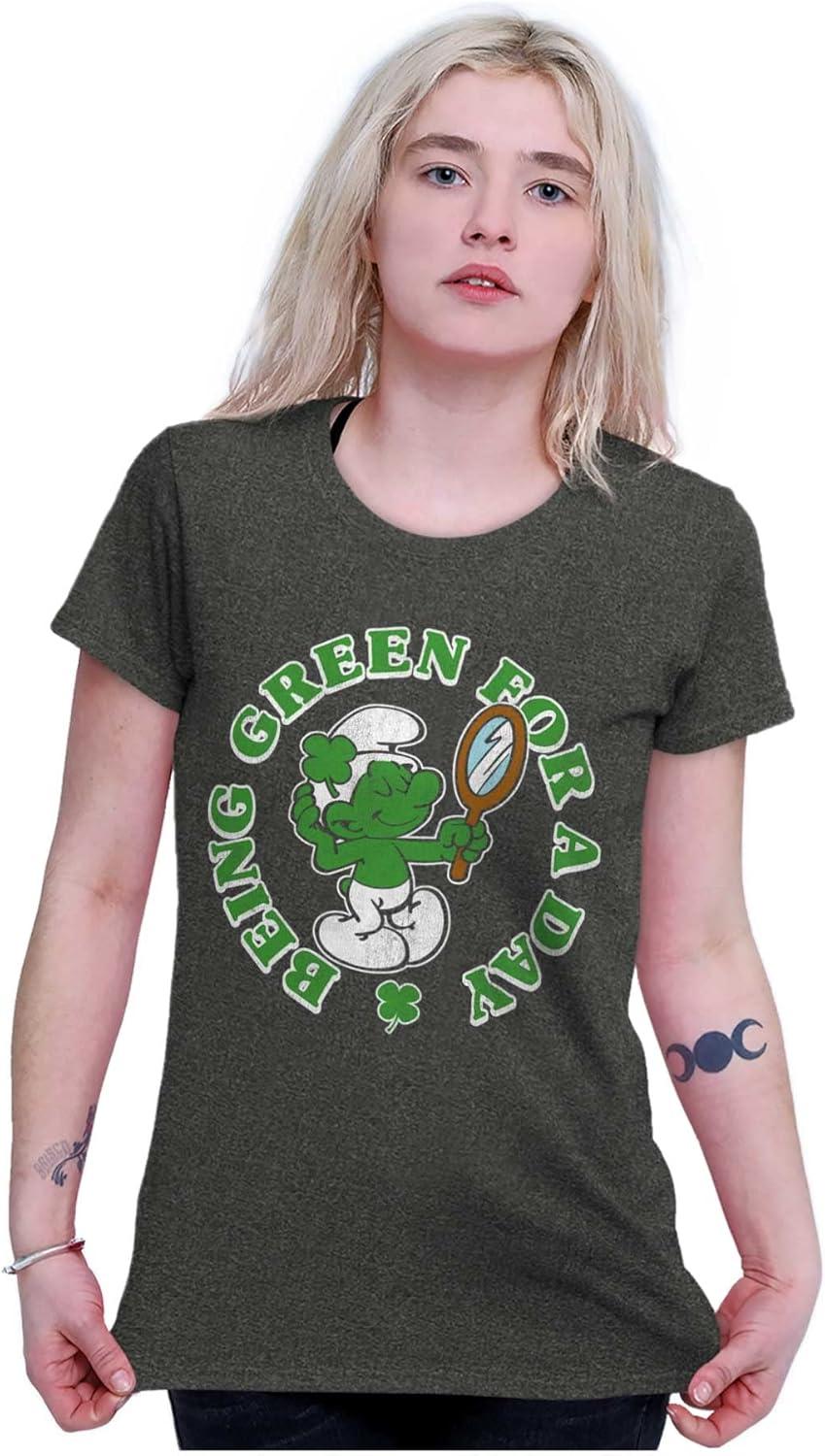 imageVanity Smurf Green for St Paddys Day Womens Slim Fit Graphic TeeDark Heather