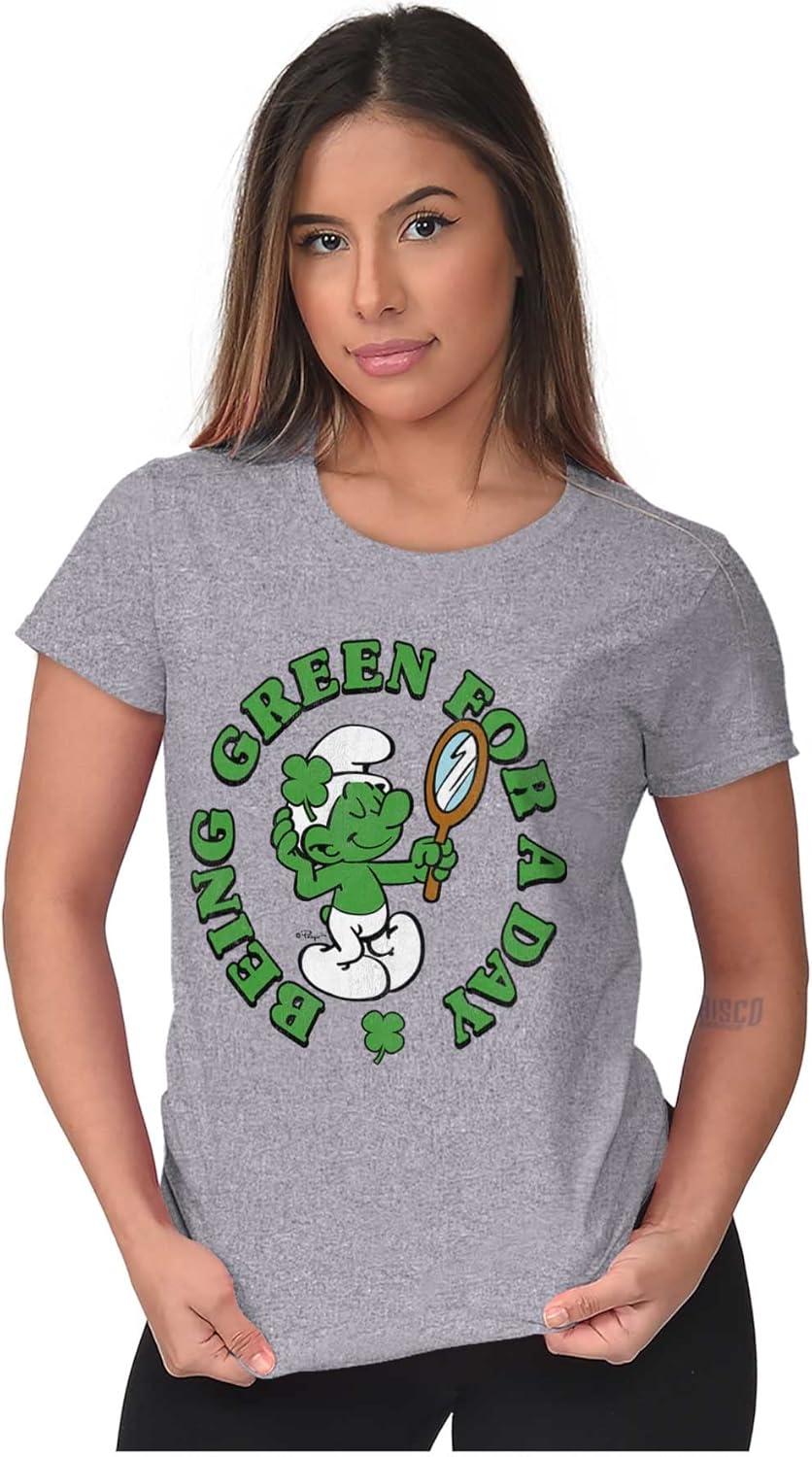 imageVanity Smurf Green for St Paddys Day Womens Slim Fit Graphic TeeSport Grey