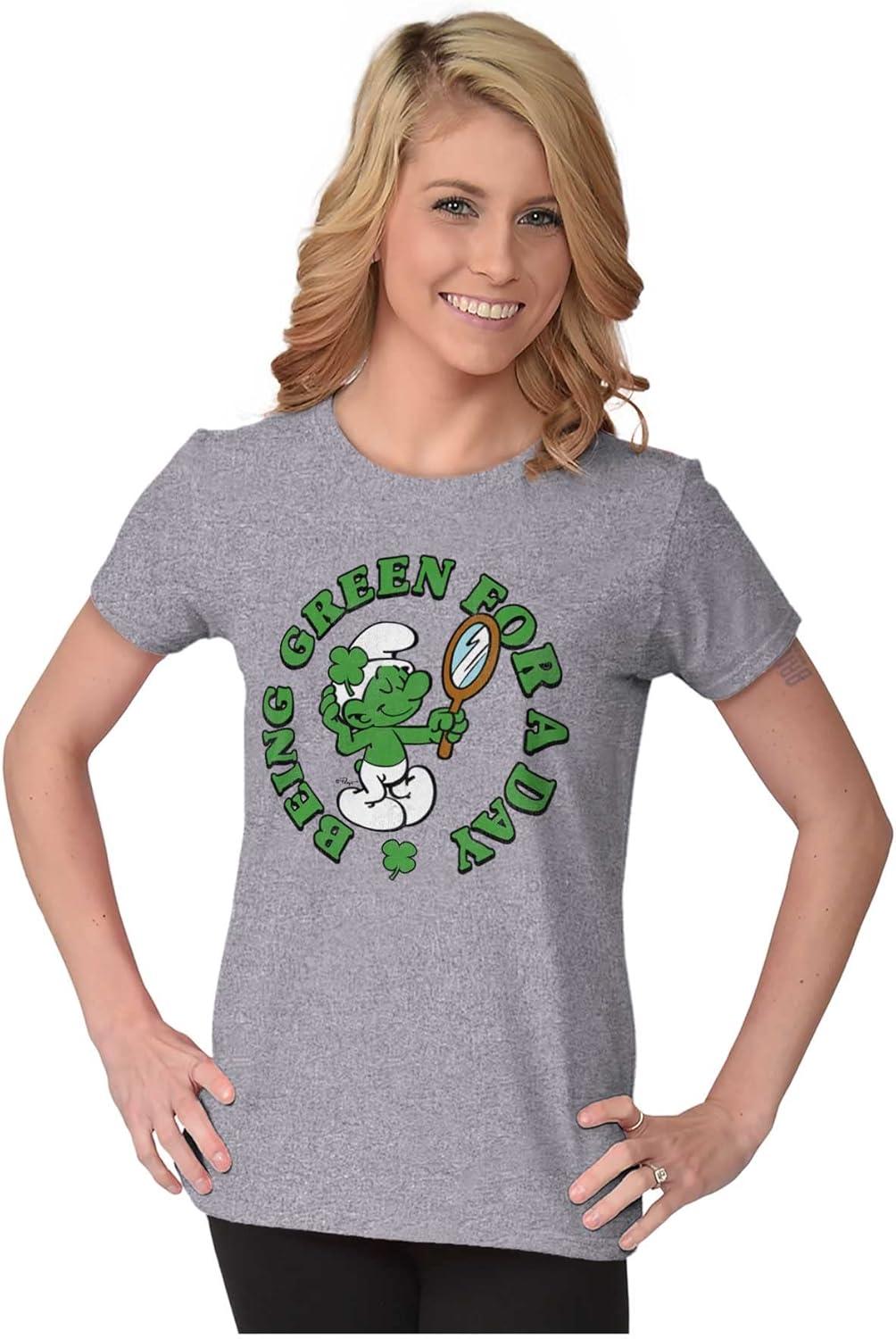 imageVanity Smurf Green for St Paddys Day Womens Slim Fit Graphic TeeSport Grey