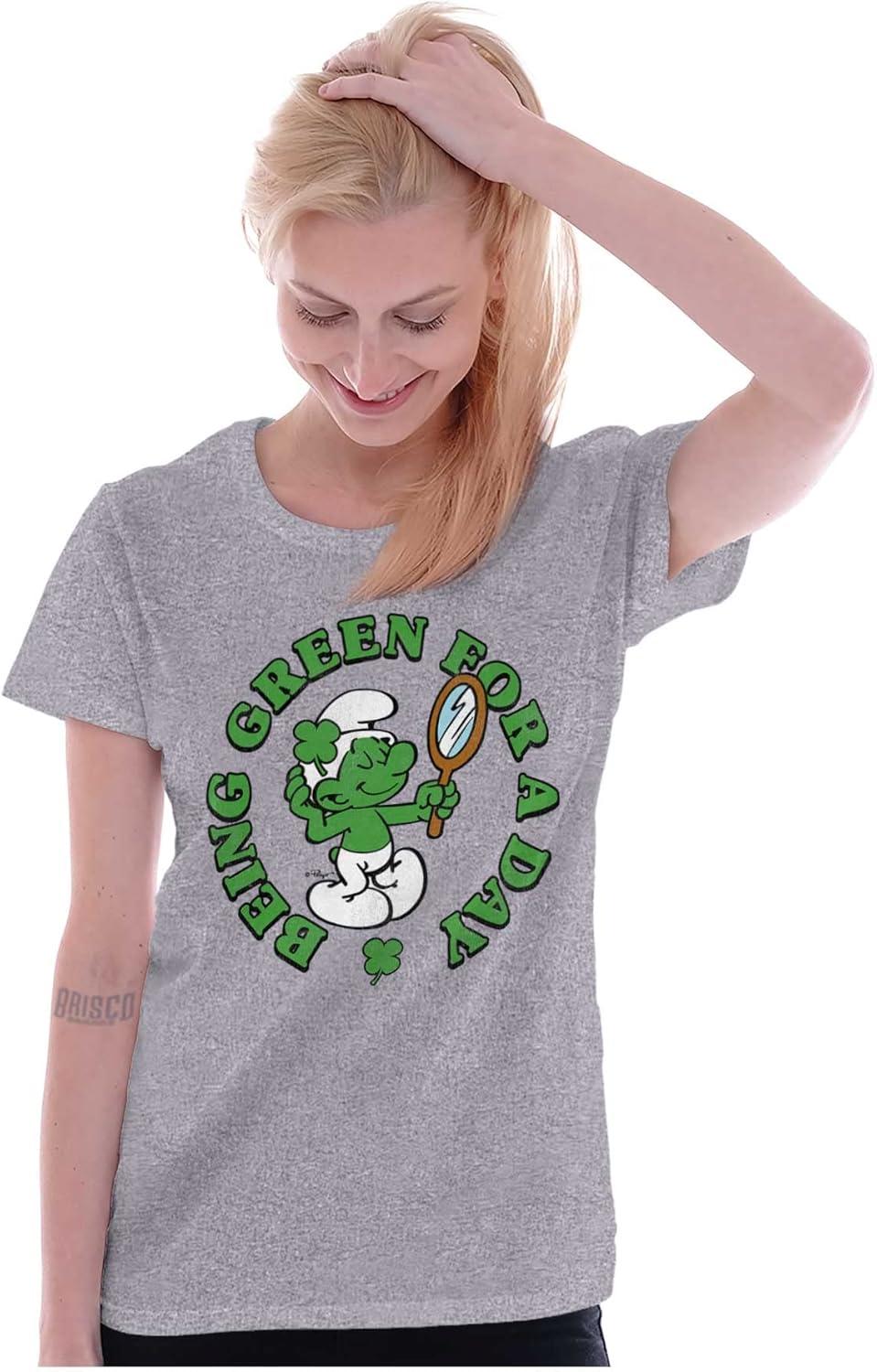 imageVanity Smurf Green for St Paddys Day Womens Slim Fit Graphic TeeSport Grey