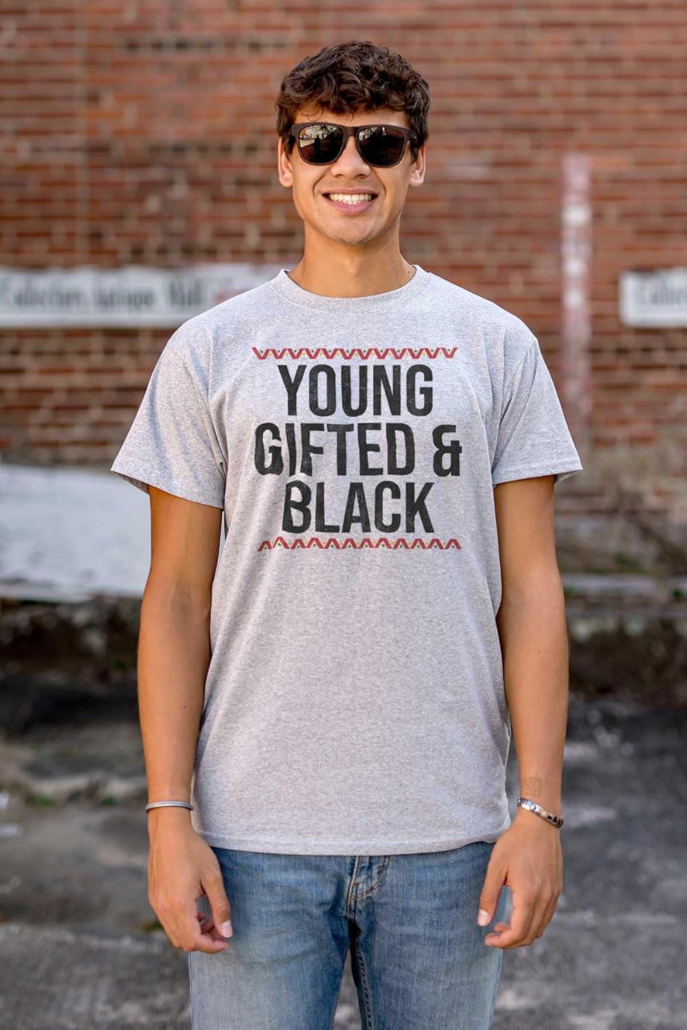 imageYoung Gifted and Black Melanin Pride Graphic T Shirt Men or WomenSport Grey