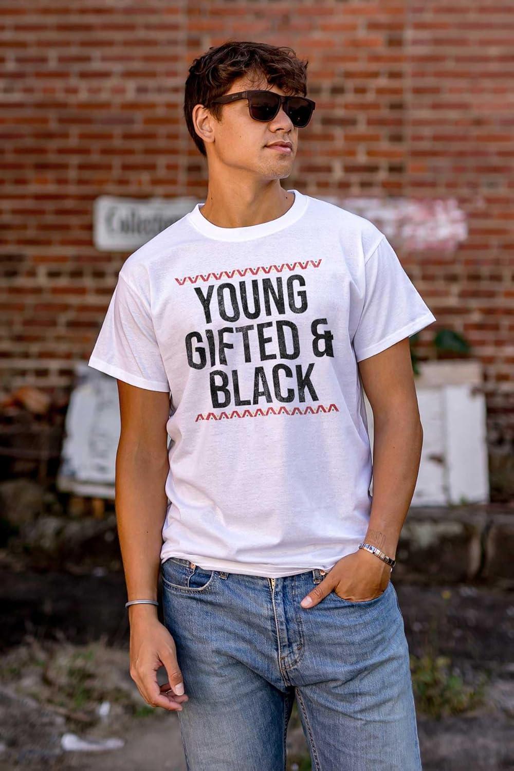 imageYoung Gifted and Black Melanin Pride Graphic T Shirt Men or WomenWhite