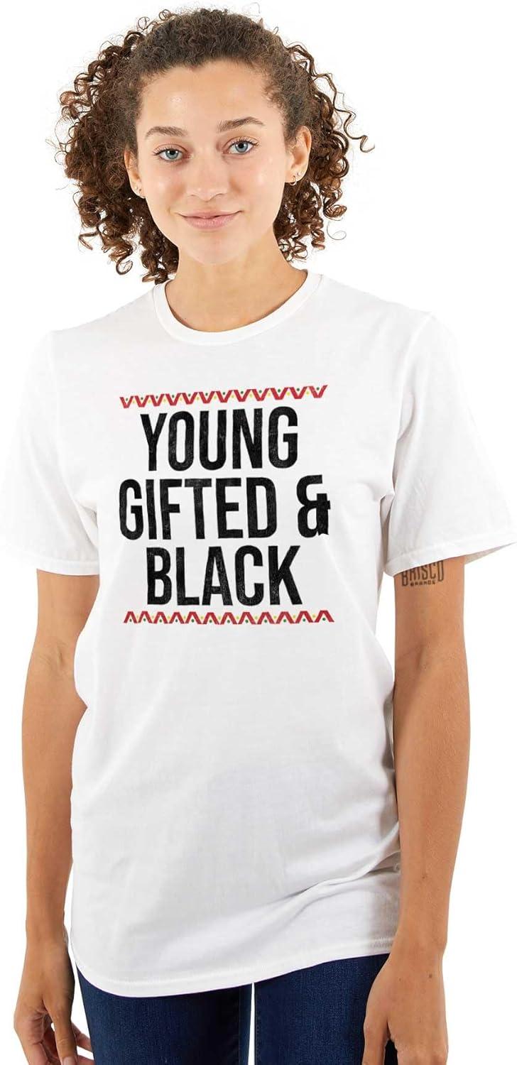 imageYoung Gifted and Black Melanin Pride Graphic T Shirt Men or WomenWhite