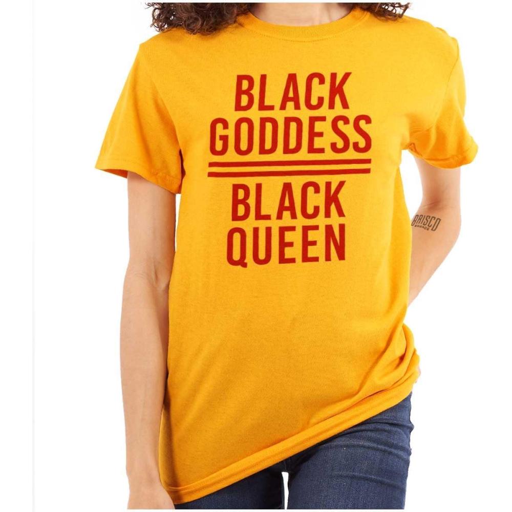imageAfrican American Black Goddess Queen Womens Graphic T Shirt TeesGold
