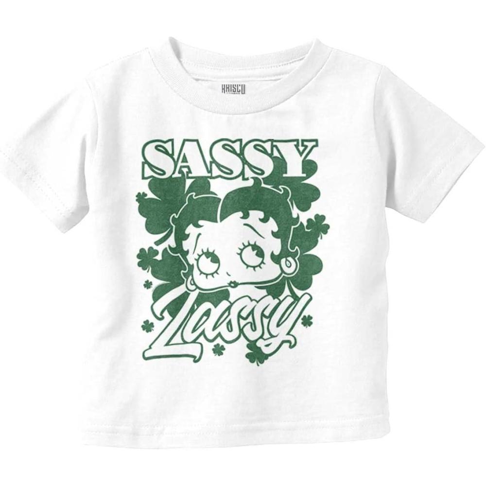 imageBetty Boop Saint Paddys Sassy Lassy Toddler Boy Girl T ShirtWhite
