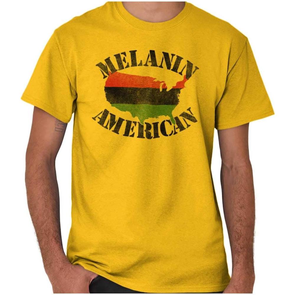 imageBlack Pride Melanin American USA Map Graphic T Shirt Men or WomenGold