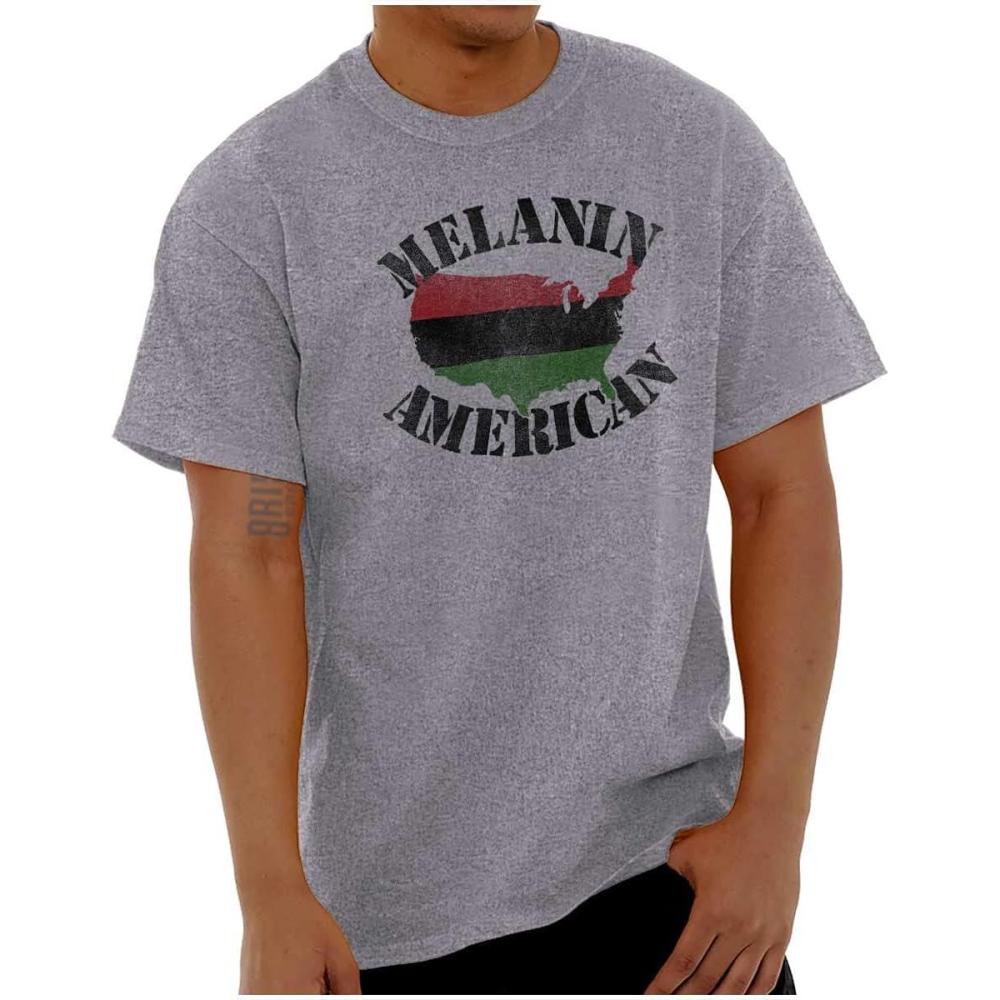 imageBlack Pride Melanin American USA Map Graphic T Shirt Men or WomenSport Grey