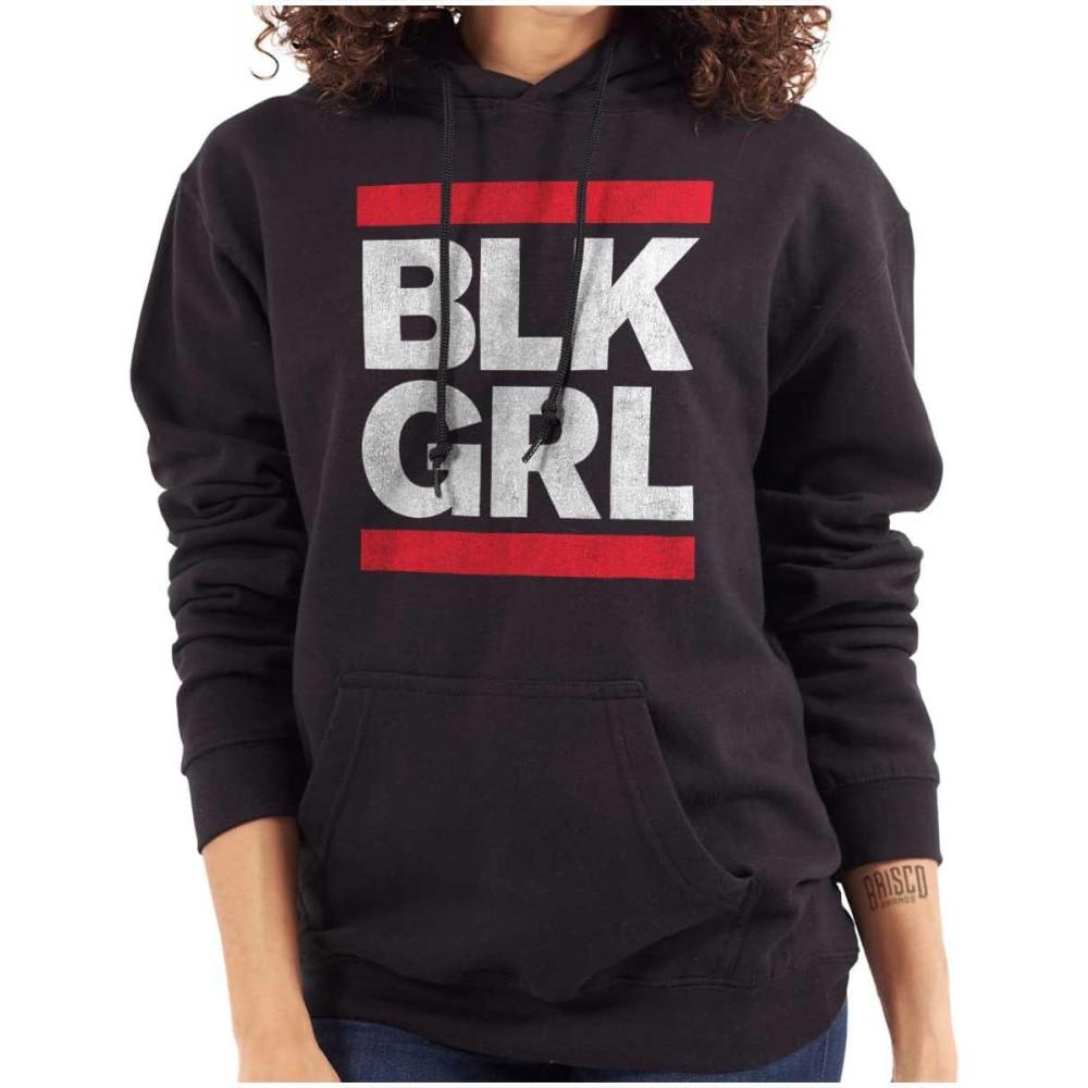 imageBrisco Brands BLK Girl Cute Black Pride 90s Hip Hop Hoodie Sweatshirt WomenBlack