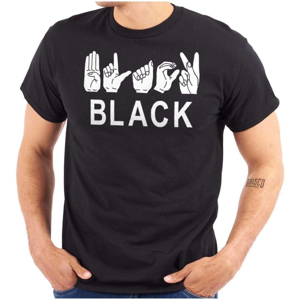 imageBrisco Brands Black ASL American Sign Language Graphic T Shirt Men or WomenBlack