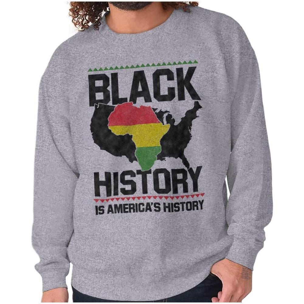 imageBrisco Brands Black History African American Pride Sweatshirt for Men or WomenSport Grey