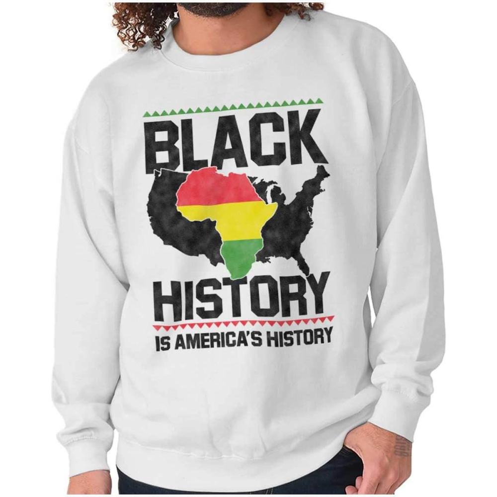 imageBrisco Brands Black History African American Pride Sweatshirt for Men or WomenWhite