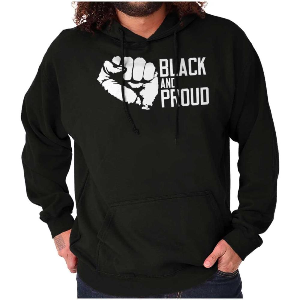 imageBrisco Brands Black and Proud African American Hoodie Sweatshirt Women MenBlack