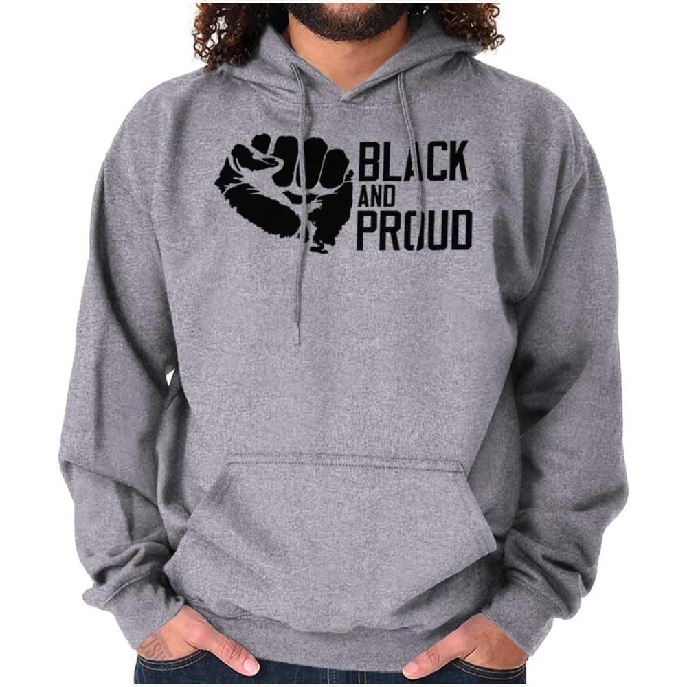 imageBrisco Brands Black and Proud African American Hoodie Sweatshirt Women MenSport Grey