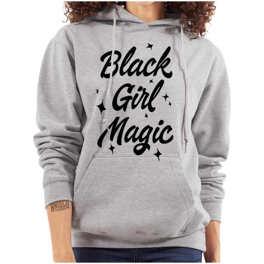 imageBrisco Brands Cute Black Girl Magic Melanin Queen Hoodie Sweatshirt WomenSport Grey