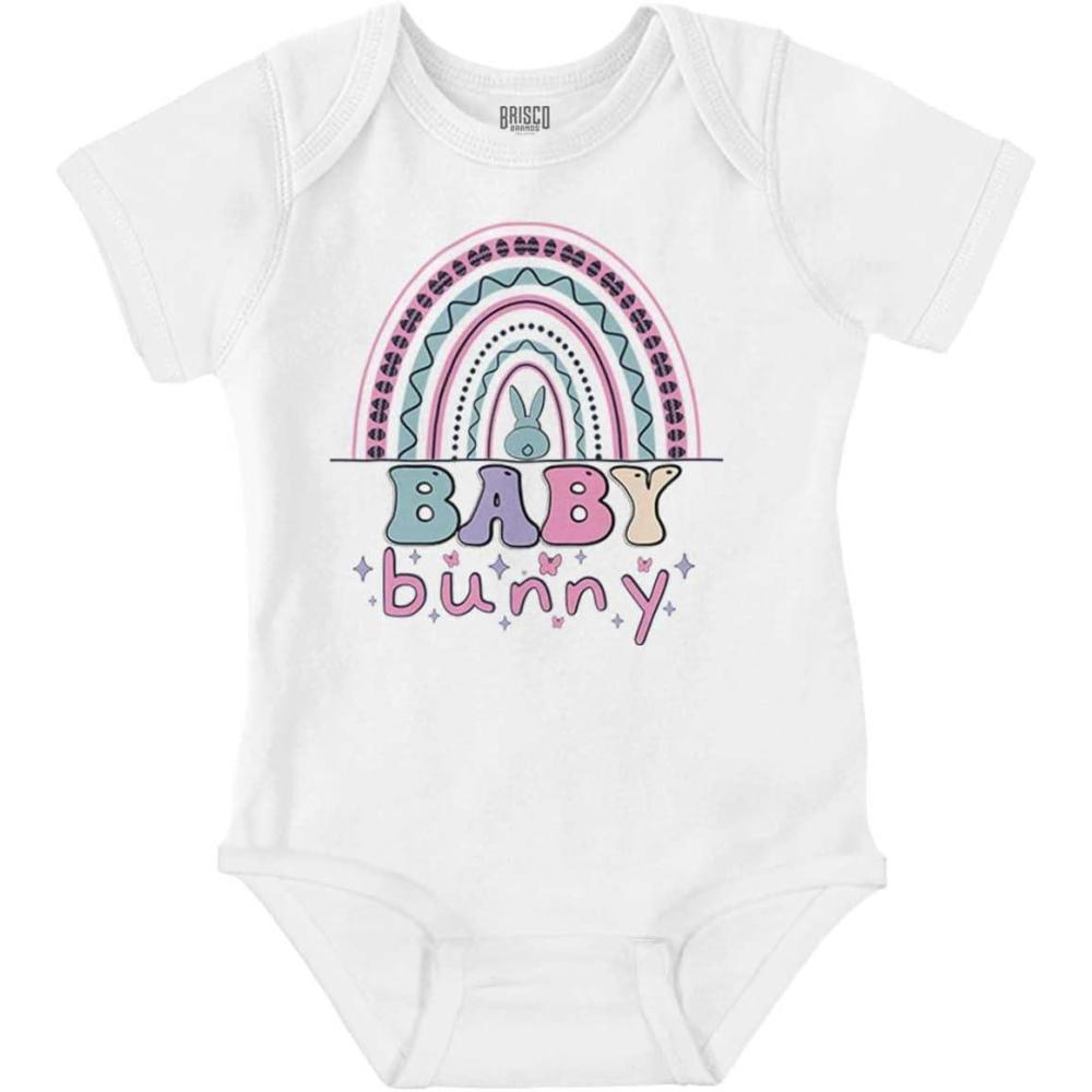 imageBrisco Brands Cute Spring Easter Egg Baby Bunny Baby Bodysuit Jumper GirlsWhite