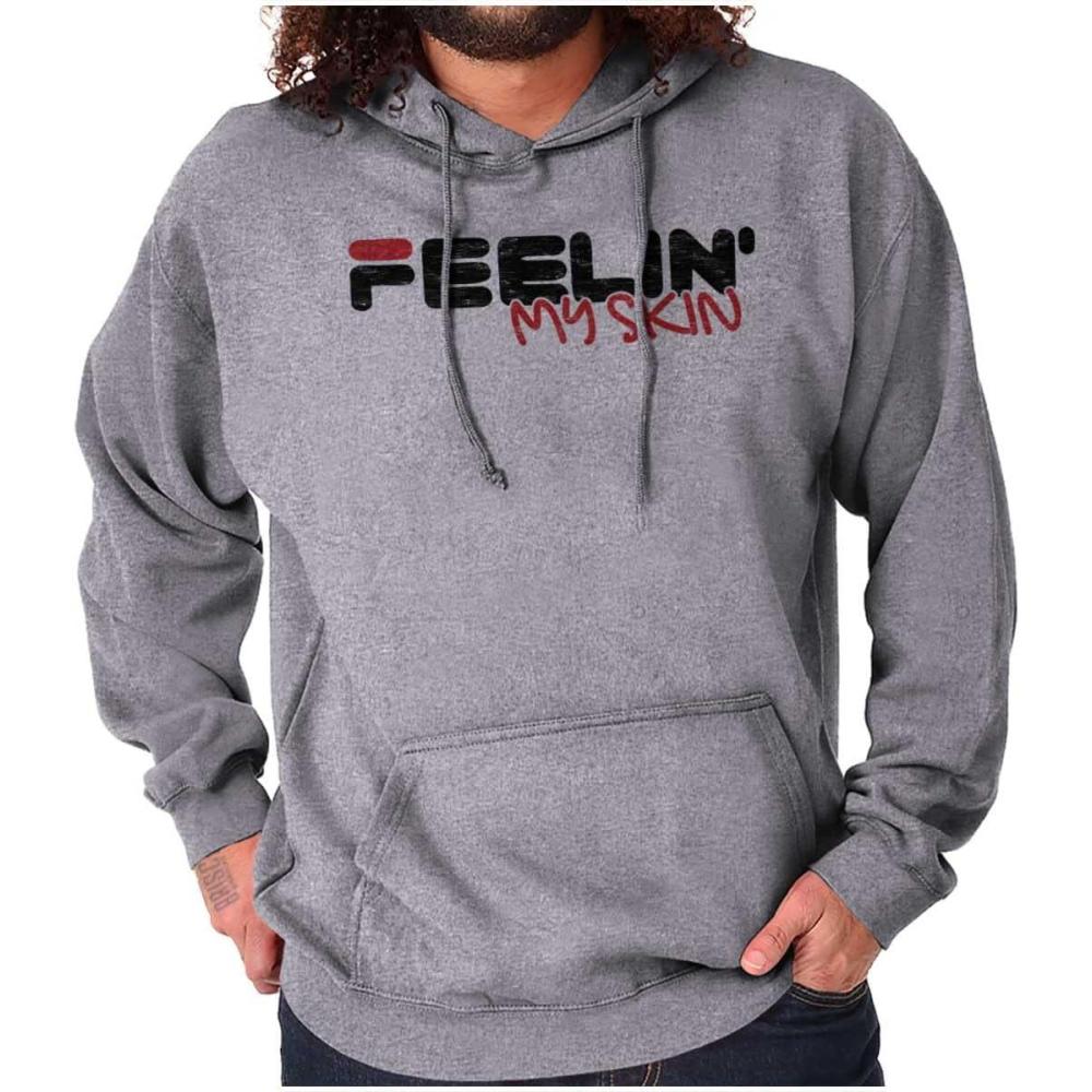 imageBrisco Brands Feelin My Skin Melanin Black Pride Hoodie Sweatshirt Women MenSport Grey
