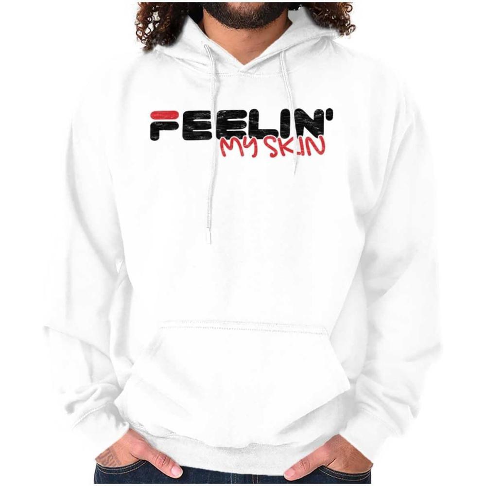 imageBrisco Brands Feelin My Skin Melanin Black Pride Hoodie Sweatshirt Women MenWhite