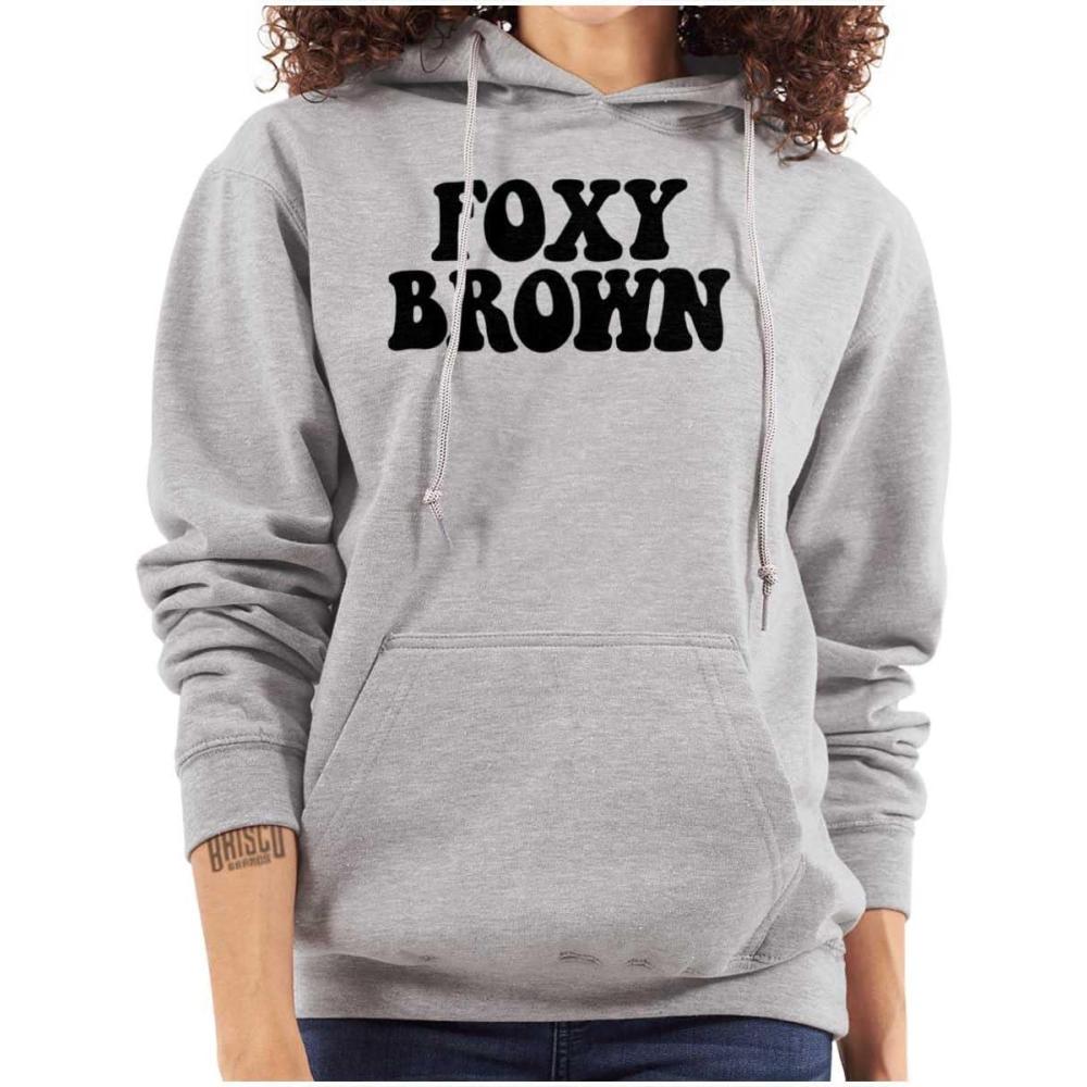 imageBrisco Brands Foxy Brown Cute Retro Black Pride Hoodie Sweatshirt WomenSport Grey