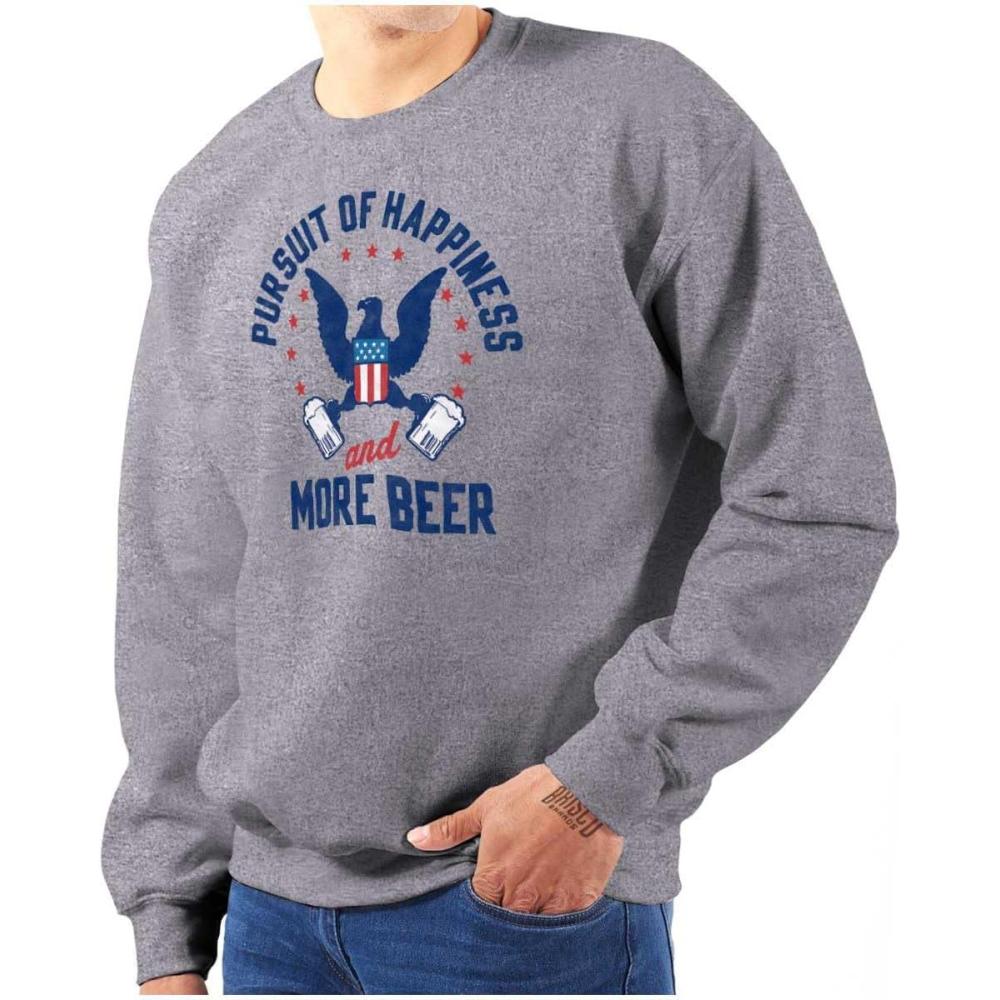 imageBrisco Brands Pursuit of Beer Funny USA Drinking Sweatshirt for Men or WomenSport Grey
