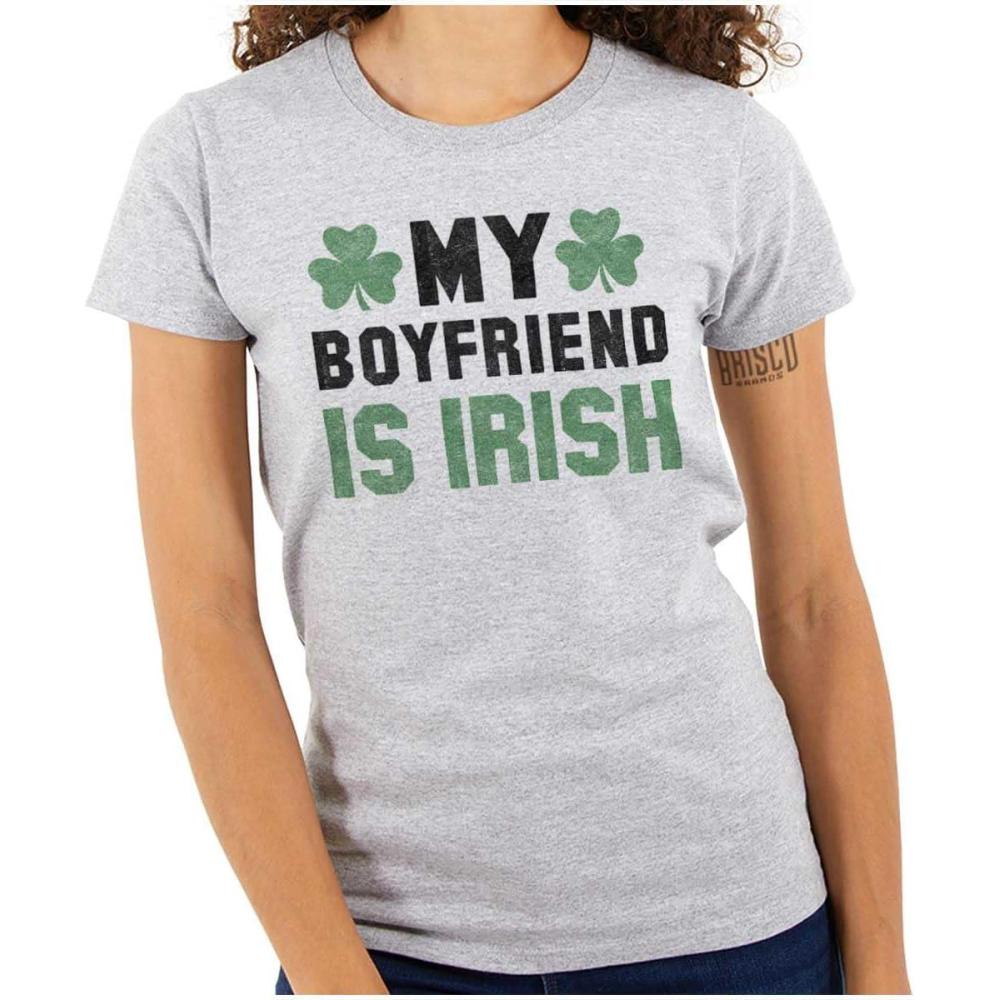 imageBrisco Brands St Patricks Day Irish Boyfriend Womens Slim Fit Graphic TeeSport Grey