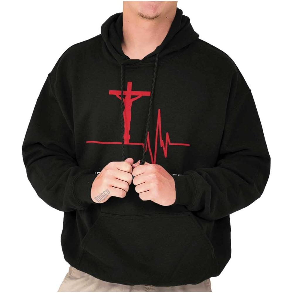 imageChristian Strong Jesus Saved My Life Crucifix Hoodie Sweatshirt Women MenBlack