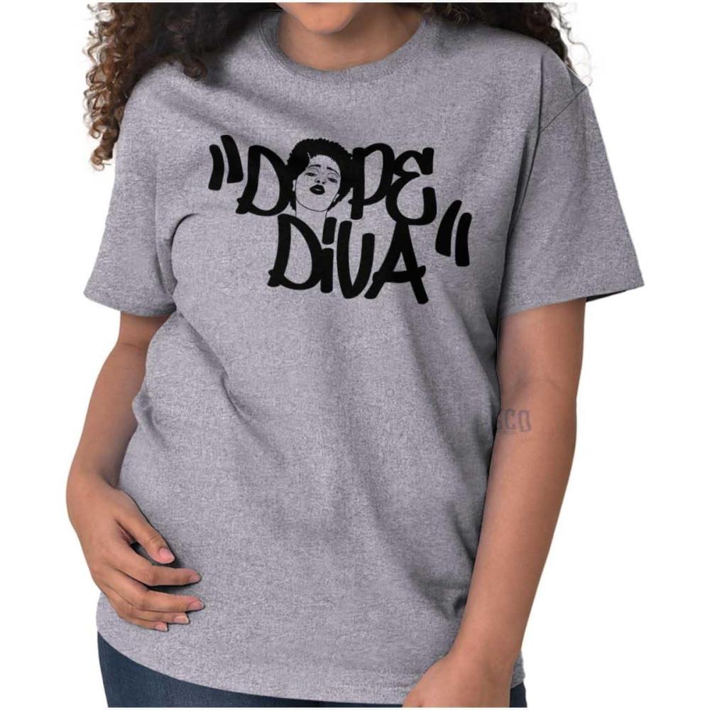 imageDope Diva Black Girl Excellence Cute Womens Graphic T Shirt TeesSport Grey