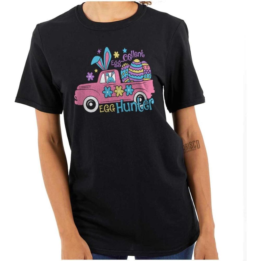imageEaster EggCellent Egg Hunter Truck Womens Graphic T Shirt TeesBlack