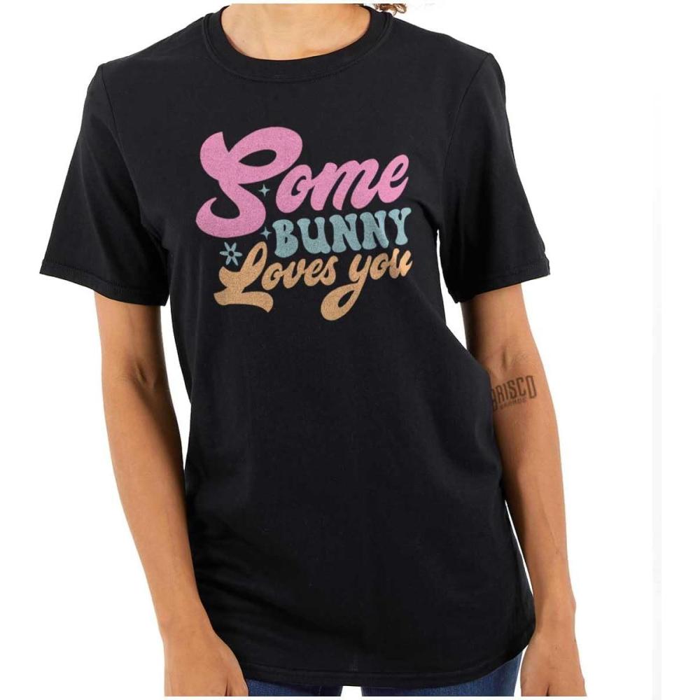 imageEaster Pun Some Bunny Loves You Womens Graphic T Shirt TeesBlack