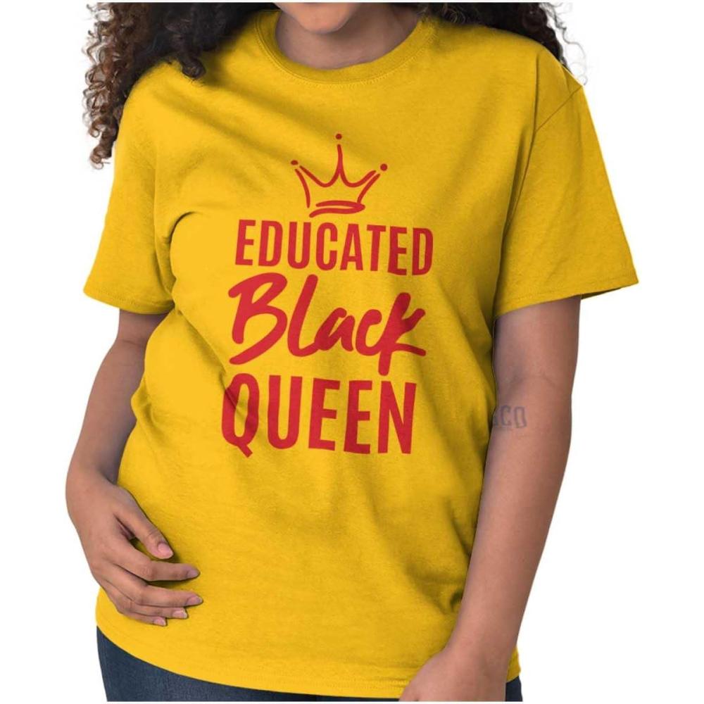 imageEducated Black Queen Empowered Womens Graphic T Shirt TeesGold