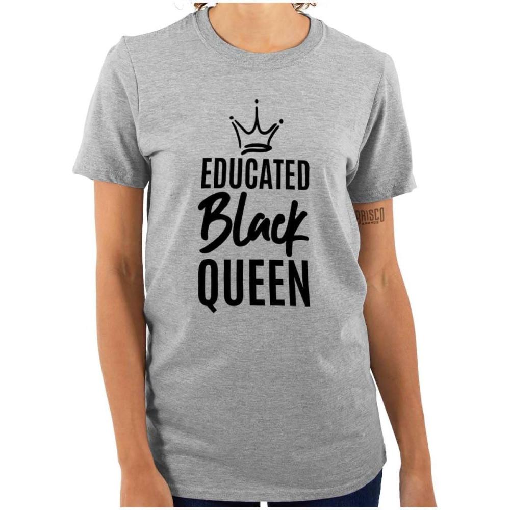 imageEducated Black Queen Empowered Womens Graphic T Shirt TeesSport Grey