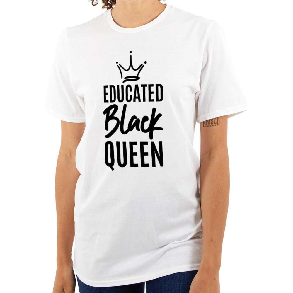 imageEducated Black Queen Empowered Womens Graphic T Shirt TeesWhite
