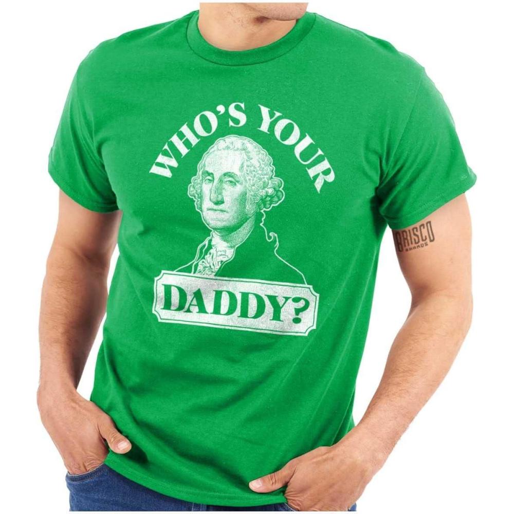 imageFunny Whos Your Daddy USA American Graphic T Shirt Men or WomenIrish Green