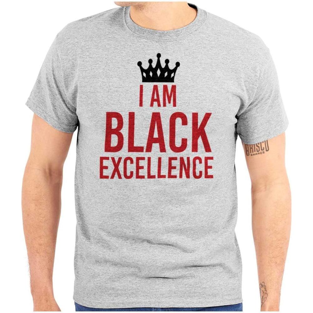 imageI am Black Excellence Royal Crown Graphic T Shirt Men or WomenSport Grey