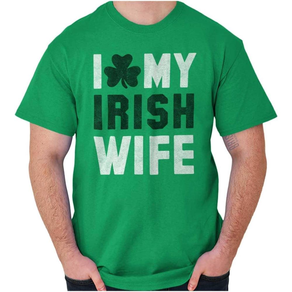 imageSt Patricks Day I Love My Irish Wife Mens Graphic T Shirt TeesIrish Green