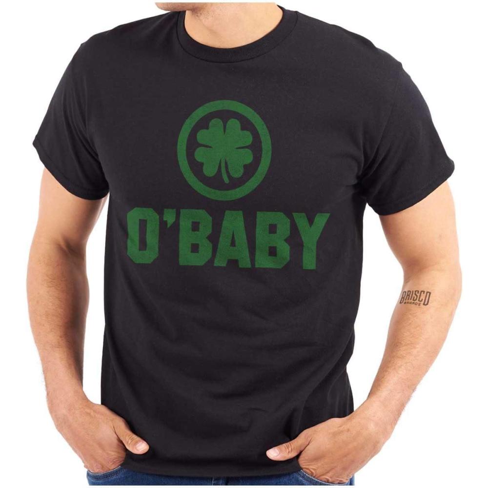 imageSt Patricks Day O Baby Shamrock Graphic T Shirt Men or WomenBlack
