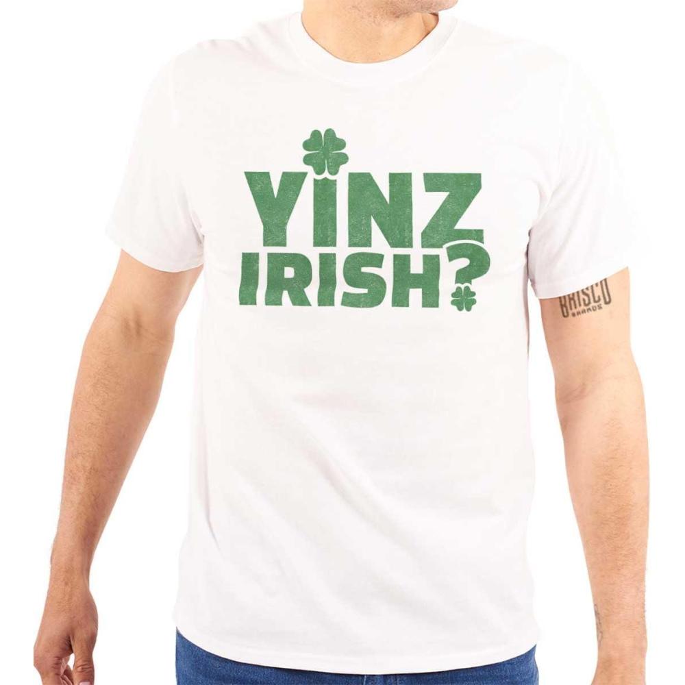 imageYinz Irish Funny St Patricks Day Graphic T Shirt Men or WomenWhite