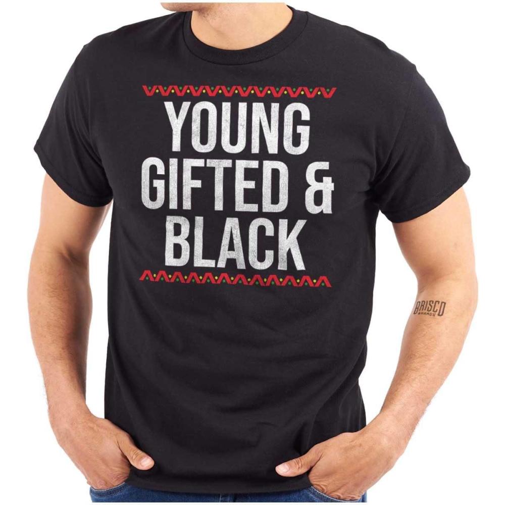 imageYoung Gifted and Black Melanin Pride Graphic T Shirt Men or WomenBlack