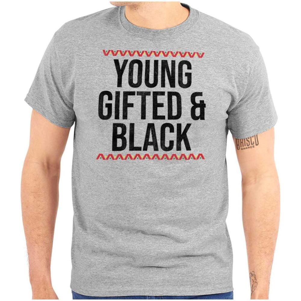 imageYoung Gifted and Black Melanin Pride Graphic T Shirt Men or WomenSport Grey