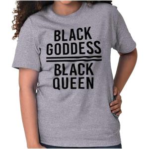 African American Black Goddess Queen Womens Graphic T Shirt Tees(Sport Grey)