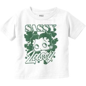 Betty Boop Saint Paddys Sassy Lassy Toddler Boy Girl T Shirt(White)