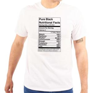 Black Pride Funny Nutrition Facts Graphic T Shirt Men or Women(White)