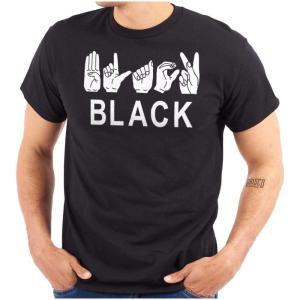 Brisco Brands Black ASL American Sign Language Graphic T Shirt Men or Women(Black)
