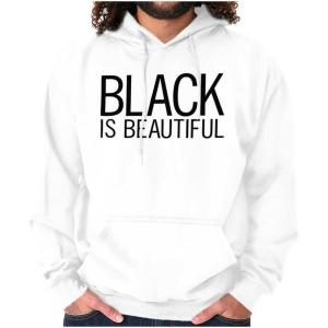 Brisco Brands Black is Beautiful Melanin Pride Hoodie Sweatshirt Women(White)