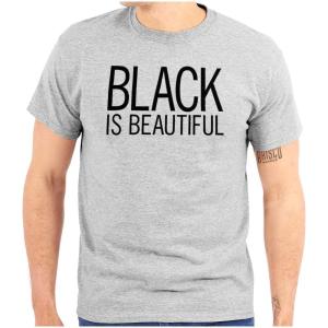 Brisco Brands Black is Beautiful Melanin Pride Womens Graphic T Shirt Tees(Sport Grey)