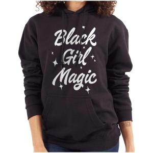 Brisco Brands Cute Black Girl Magic Melanin Queen Hoodie Sweatshirt Women(Black)