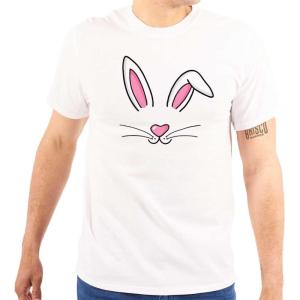 Brisco Brands Easter Bunny Halloween Costume Womens Graphic T Shirt Tees(White)