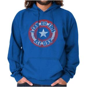 Brisco Brands I Can Do This All Day Star Shield Hoodie Sweatshirt Women Men(Royal)