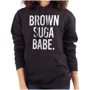 Brown Sugar Babe Cute Black Queen Hoodie Sweatshirt Women(Black)