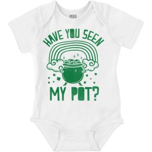 Funny Guess Who’s Irish St Paddys Baby Romper Boys or Girls(White)